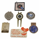 Various Brad Bryant Contestant Badges, Divot Tools, Clips, Pins & more