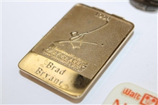 Various Brad Bryant Contestant Badges, Divot Tools, Clips, Pins & more