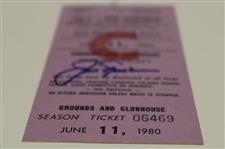Jack Nicklaus Signed 1980 US Open at Baltusrol June 11th Practice Day Ticket #06469 JSA ALOA