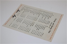 Gary Player Signed 1961 Masters Tournament Saturday Pairing Sheet JSA ALOA