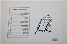 Faldo, Player & O'Meara Signed Augusta National Golf Club Scorecards JSA COA
