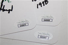 Faldo, Player & O'Meara Signed Augusta National Golf Club Scorecards JSA COA