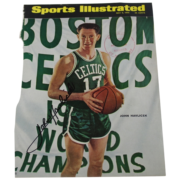 John Havlicek Signed May 9, 1966 Sports Illustrated Cover Only JSA ALOA