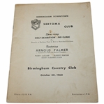 Arnold Palmer Signed 1960 Birmingham Country Club Exhibition Program - To Wayne JSA ALOA