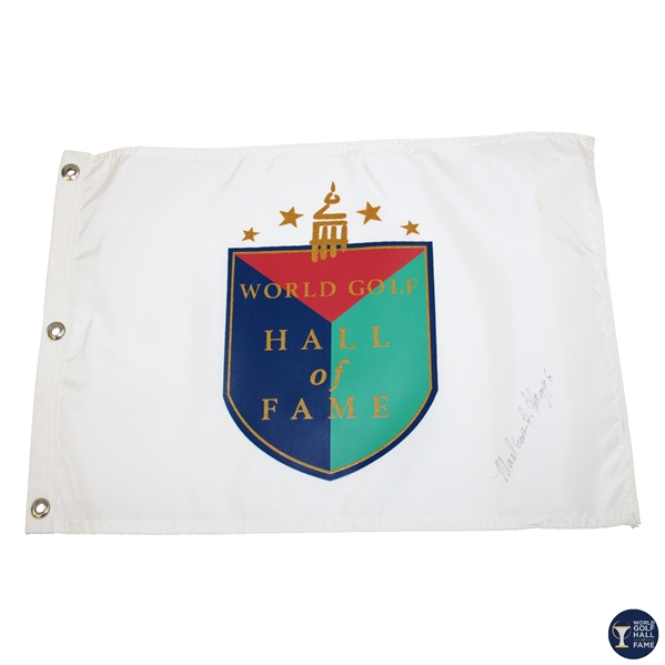 LPGA Founder Marlene Bauer Hagge Signed World Golf Hall of Fame Flag JSA ALOA