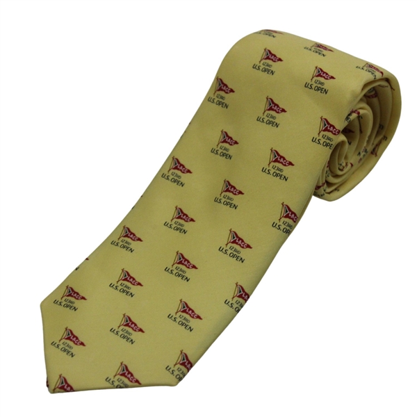2023 US Open at Los Angeles Country Club Yellow Logo Tie - New & Unused