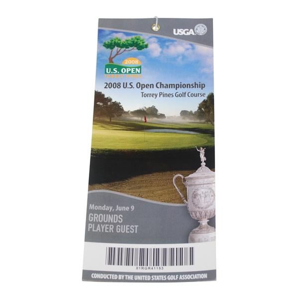 2008 US Open at Torrey Pines Golf Course Player Guest Playoff Ticket - Tiger Win