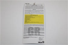 2008 US Open at Torrey Pines Golf Course Player Guest Playoff Ticket - Tiger Win