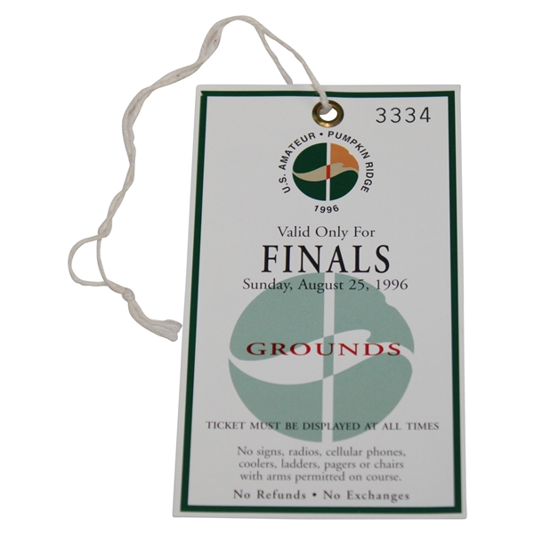 1996 US Amateur at Pumpkin Ridge Sunday Final Rd Grounds Ticket #3334