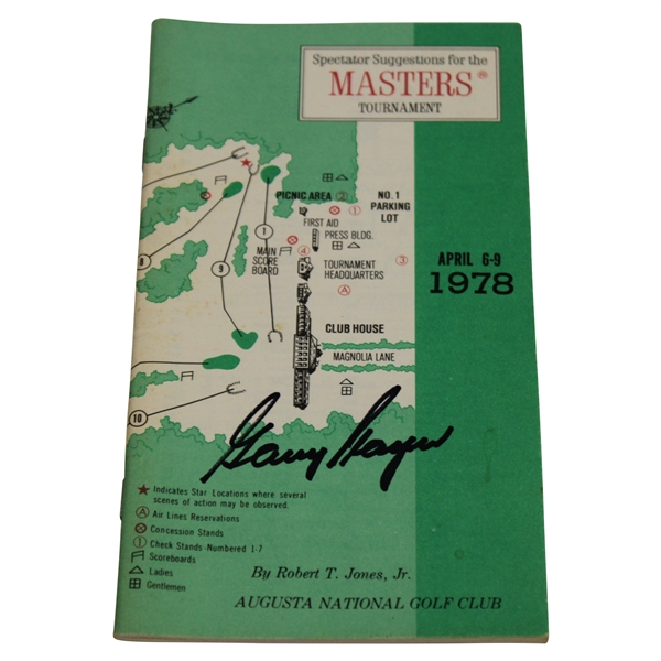 Gary Player Signed 1978 Masters Tournament Spectator Guide JSA ALOA
