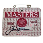 Jack Nicklaus Signed 1986 Masters Tournament SERIES Badge #A2930 JSA ALOA