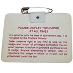 Jack Nicklaus Signed 1986 Masters Tournament SERIES Badge #A2930 JSA ALOA