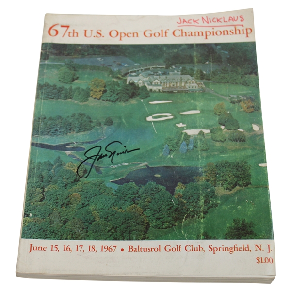 Jack Nicklaus Signed 1967 US Open at Baltusrol Official Program JSA ALOA