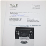 Mark Calcavecchia's 2002 Shell's World Of Golf Calcavecchia vs Fred Couples (Winner) Glass Trophy 