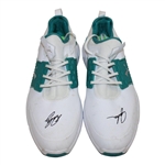 John Daly Signed Match Used Teal & White Puma Golf Shoes - Daly Collection