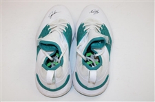 John Daly Signed Match Used Teal & White Puma Golf Shoes - Daly Collection