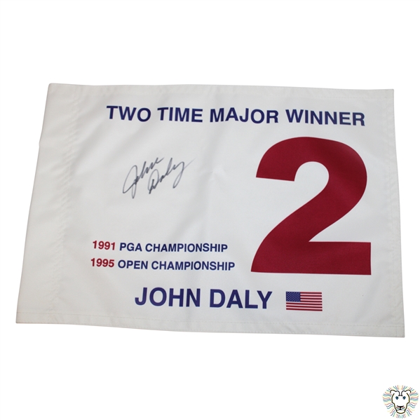 John Daly Signed 2 Time Major Winner Flag - Daly Collection JSA ALOA