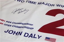 John Daly Signed 2 Time Major Winner Flag - Daly Collection JSA ALOA