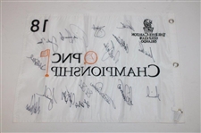 Tiger, Trevino, Sorenstam & others Signed PNC Championship Embroidered Flag JSA ALOA