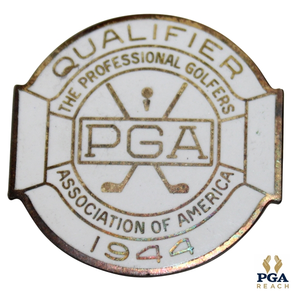 1944 PGA Championship at Manito G&CC Contestant Badge - Bob Hamilton Winner