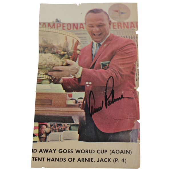Arnold Palmer Signed Canada Cup Trophy Magazine Clipping JSA ALOA