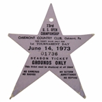 1973 US Open at Oakmont Country Club Season Ticket #01736 - Miller Win