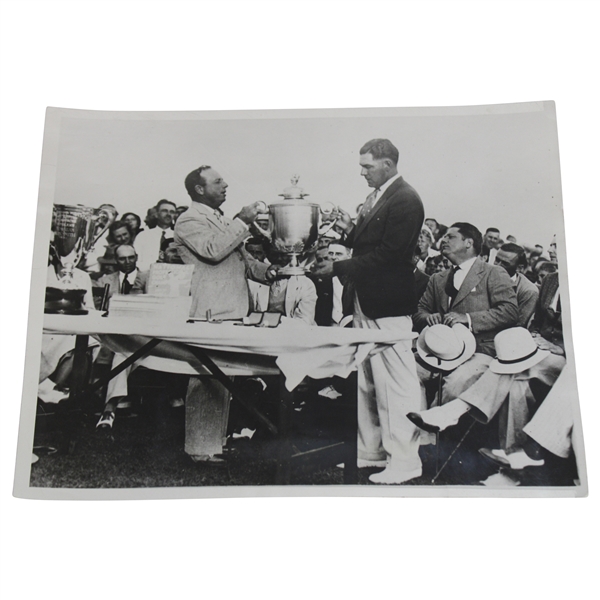 Olin Dutra & Frank Walsh 1932 National Professional Golf Tournament Trophy Photo
