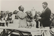Olin Dutra & Frank Walsh 1932 National Professional Golf Tournament Trophy Photo