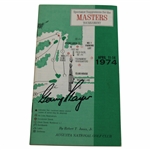 Gary Player Signed 1974 Masters Tournament Spectator Guide JSA ALOA