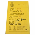 Jack Nicklaus Signed 1978 The Open at St. Andrews Friday Order of Play Booklet JSA ALOA