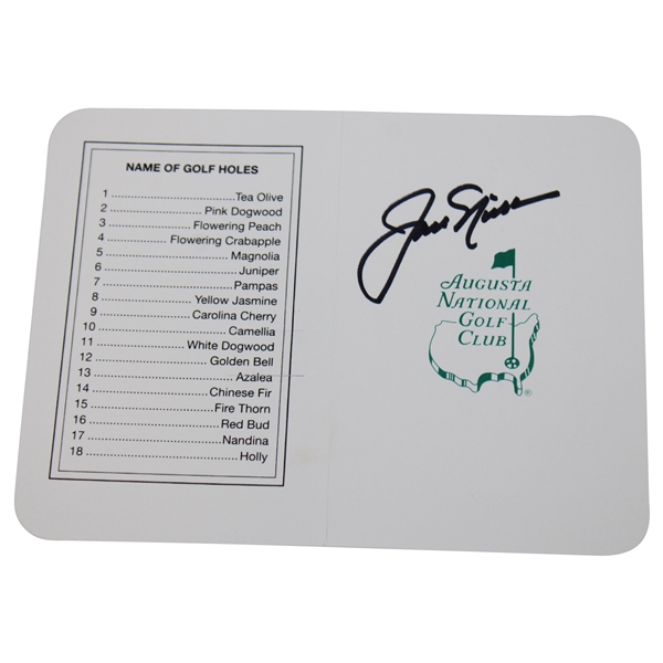 Jack Nicklaus Signed Augusta National Golf Club Scorecard JSA ALOA