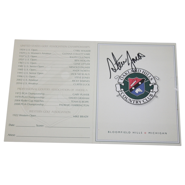 Steve Jones Signed Oakland Hills Country Club Scorecard JSA ALOA