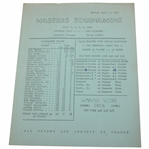 1950 Masters Tournament Betting Sheet 