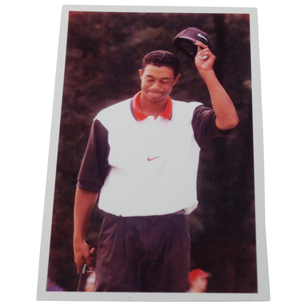 December 1997 Tiger Woods Photo Tipping His Cap To The Crowd