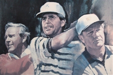Palmer, Player & Nicklaus Signed 1997 The Big Three Invitational Poster JSA ALOA - Framed