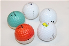 Five Golf Balls - Tiger, Masters, Ping, & Ryder Cup