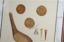 Limited Edition 163/300 Vintage Golf Clubs, Balls, & Tees Framed Display Signed by Artist