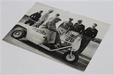 1958 World Amateur Championship Photo of Bobby Jones Siting In His Electric Wheelchair w/Six (6) Others