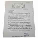 1958 Letter To Bobby Jones From Architect George W. Cobb w/ANGC Course Content