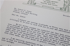 1958 Letter To Bobby Jones From Architect George W. Cobb w/ANGC Course Content