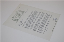 1958 Letter To Bobby Jones From Architect George W. Cobb w/ANGC Course Content