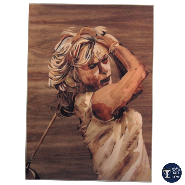 Marquetry Portrait of Marle Bauer Hagge Ceramic Tile by Tony Jacklin - WGHoF Collection