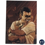 Marquetry Portrait of Self Portrait Print on Board by Tony Jacklin - WGHoF Collection