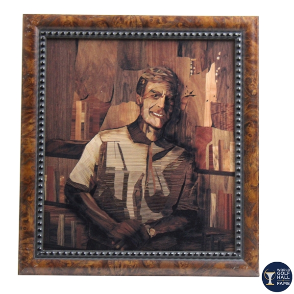 Marquetry Portrait of Ben Crenshaw Framed Print by Tony Jacklin - WGHoF Collection