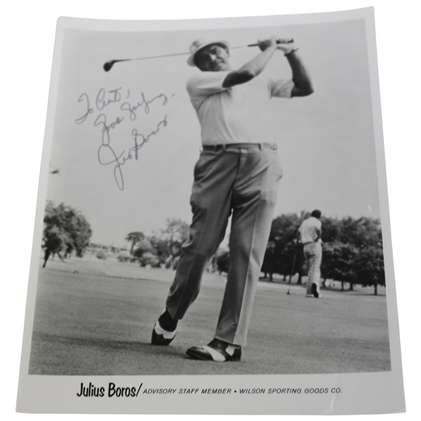 Julius Boros Signed Wilson Advisory Staff Photo Personalized & Inscribed JSA ALOA
