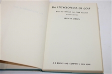 Gene Sarazen's Personal Author Signed 1964 'The Encyclopedia Of Golf' Revised Edition Book By Nevin Gibson