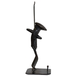 Roland Metal Art Golfer Statue Hitting Off A Tee