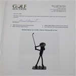 Roland Metal Art Golfer Statue Hitting Off A Tee