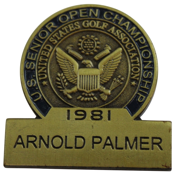 Arnold Palmer 1981 US Senior Open Commemorative Contestant Badge