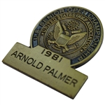 Arnold Palmer 1981 US Senior Open Commemorative Contestant Badge
